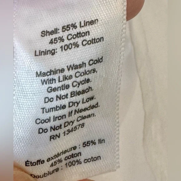 Vineyard Vines Women’s Linen Button Front Shift Dress White with Gold Accent - Picture 7 of 9